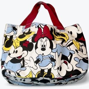Disney Minnie Mouse & Friends Canvas‎ Tote Bag Disney Parks Multi Color AOP